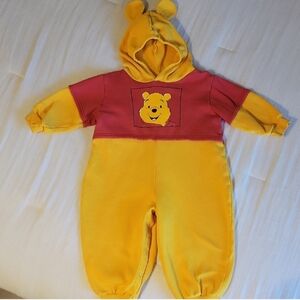 Vintage Y2K Pooh Bear Hooded One Piece Outfit Sz 2T